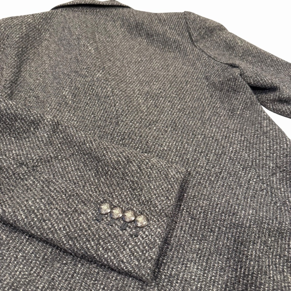 Banana Republic Factory Blazer Gray Tweed Twill Womens 14 Preppy Classic Academy - Picture 4 of 12